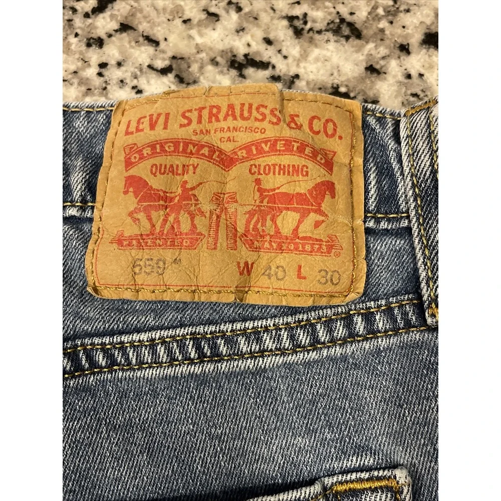 Levi's 559 40 X 30 Blue Jeans Loose Straight Fit Denim‎  #C788